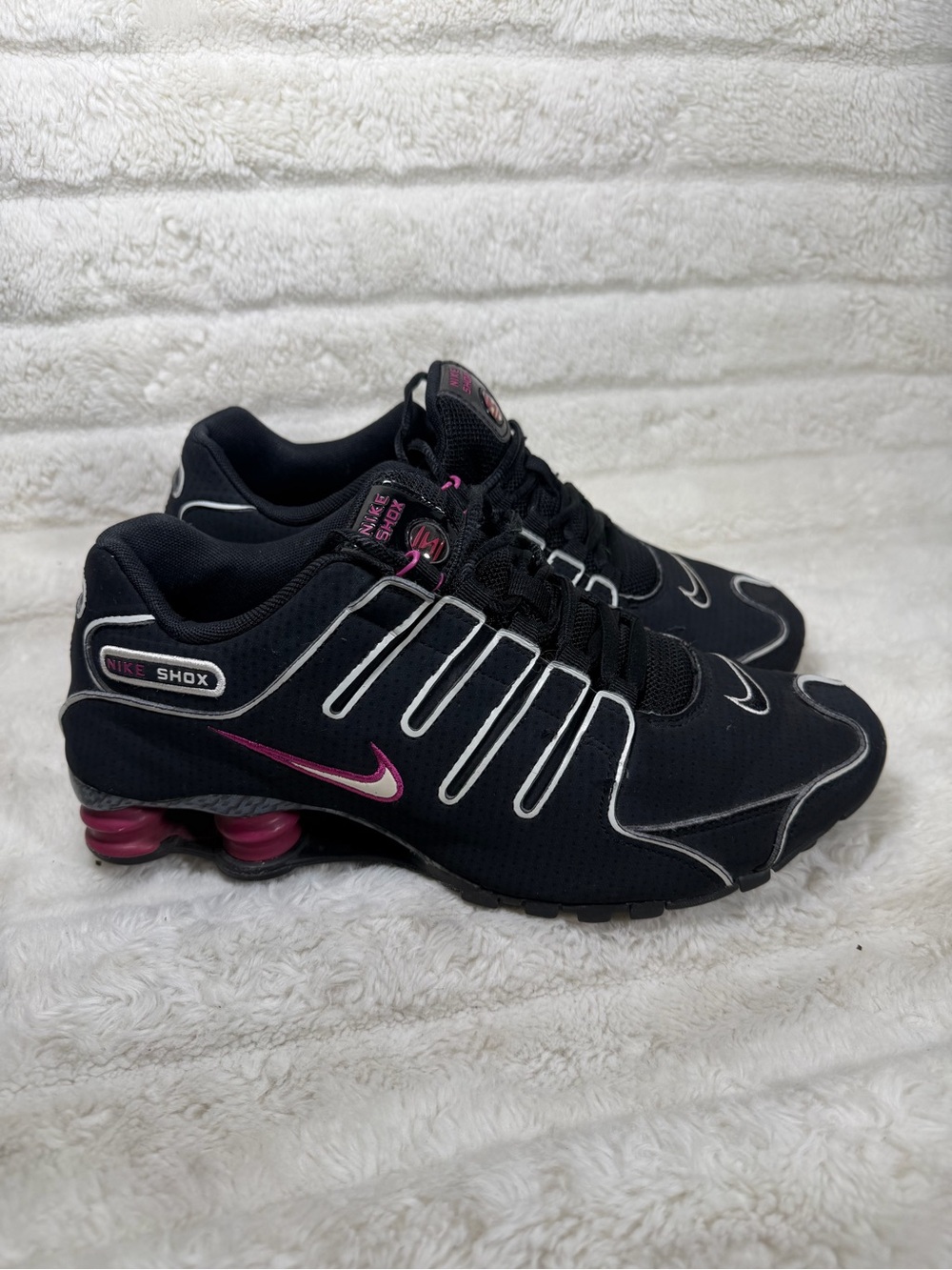 Nike Womens Shox Nz 325200-060 Black Lace-Up Low Top Running Sneaker Shoes Sz 9